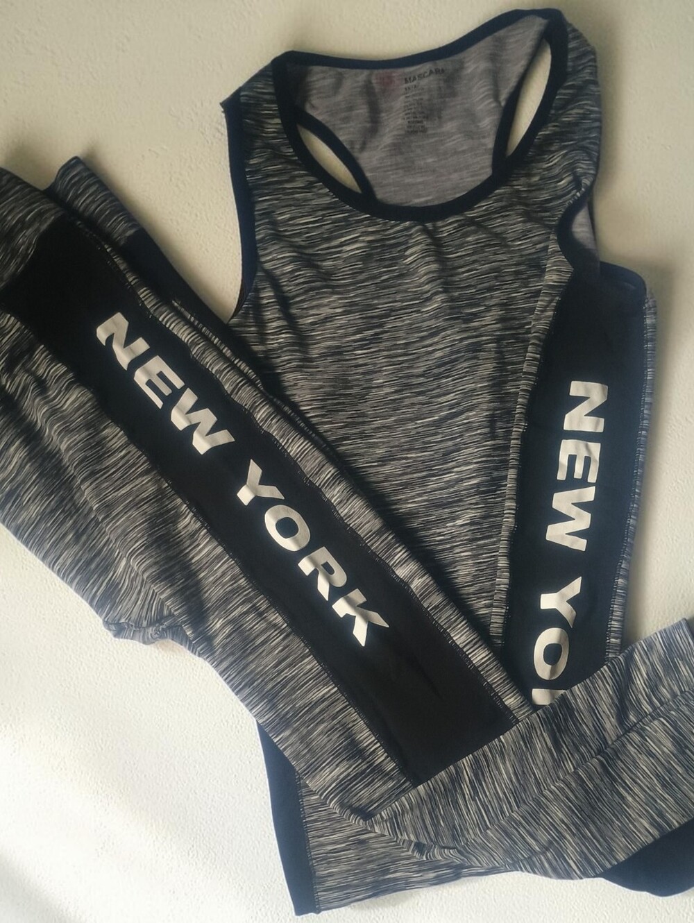Athletic Set Tank and Leggings with NEW YORK Side Panels